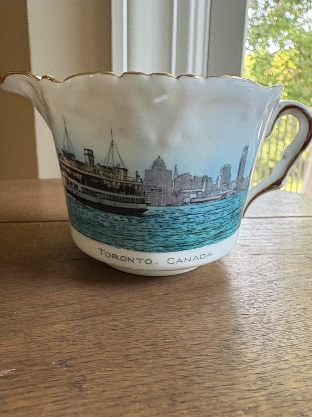 Vintage Toronto Canada Scenic- Blue & White creamer